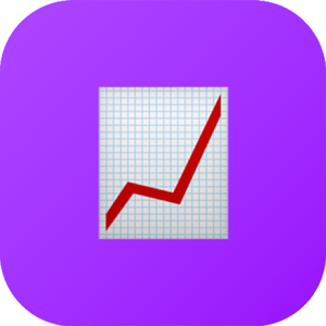 Ícono de gráfica ascendente en fondo morado; representa progreso, resultados positivos y crecimiento continuo.