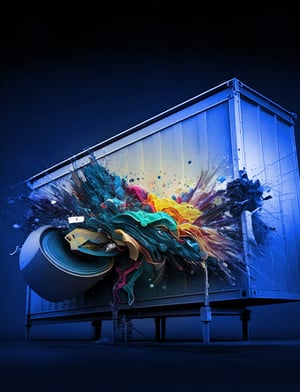 Imagen generada con AI de un bote de pintura que sobresale de un contenedor | House of Films