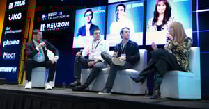 Foto de Pedro Brarda, CEO de Zeus, Ricardo Combariza, Laura Sosa y Emilio Beteta,