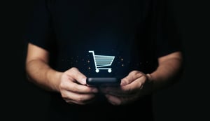 Icono de ecommerce que simula cómo es una experiencia figital